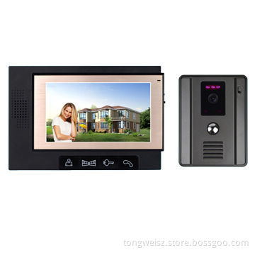 Big Promotion, Wired Video Door-phone, 7" TFT-LCD Screen, Long Range Intercom for VillasNew